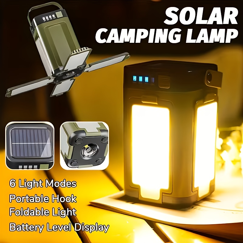 Outdoor Lighting Portable - Solarbetriebene Tragbare Campinglampe mit Solarladung, Faltbar,