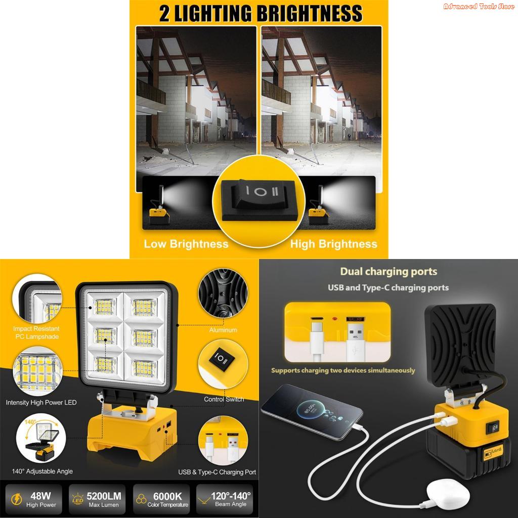 Outdoor Lighting Jobs - 2 Stück tragbares Arbeitslicht mit verstellbarer