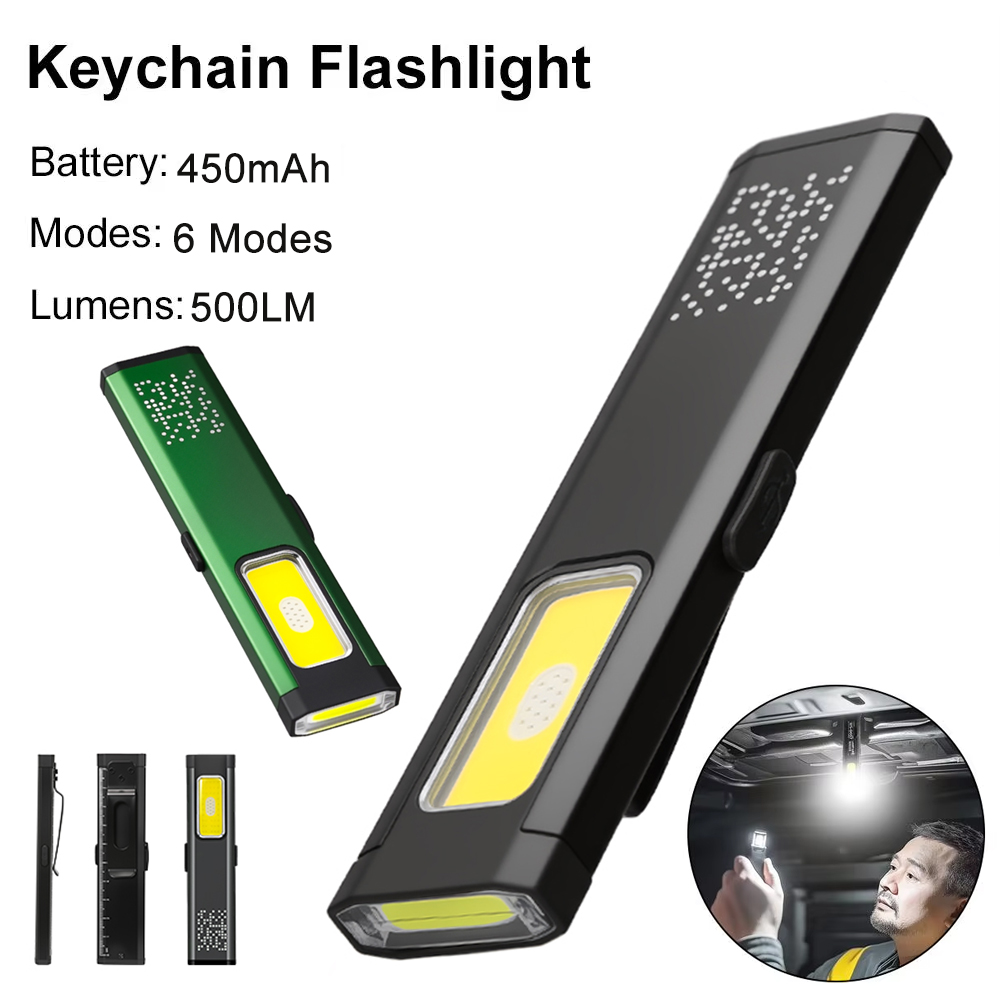 Outdoor Lighting House - Tragbare wiederaufladbare Mini-LED-Taschenlampe, wasserdichte Outdoor-Arbeitstaschenlampe mit