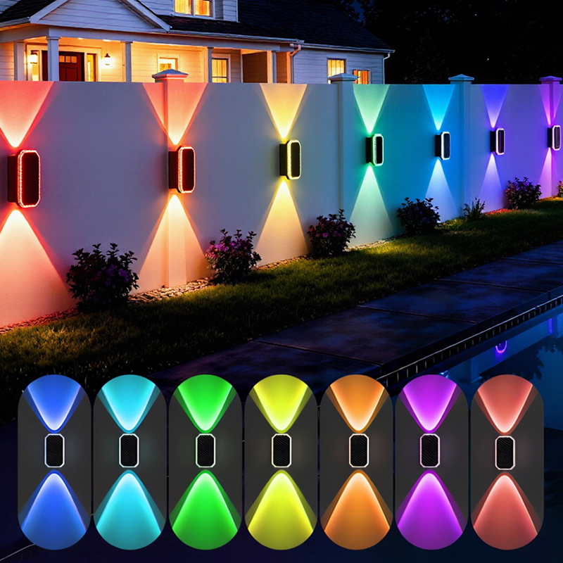 Outdoor Lighting Zigbee - RGB-Farbige Solar-Zaunleuchten Intelligente Lichtsteuerungslampe Auf- und