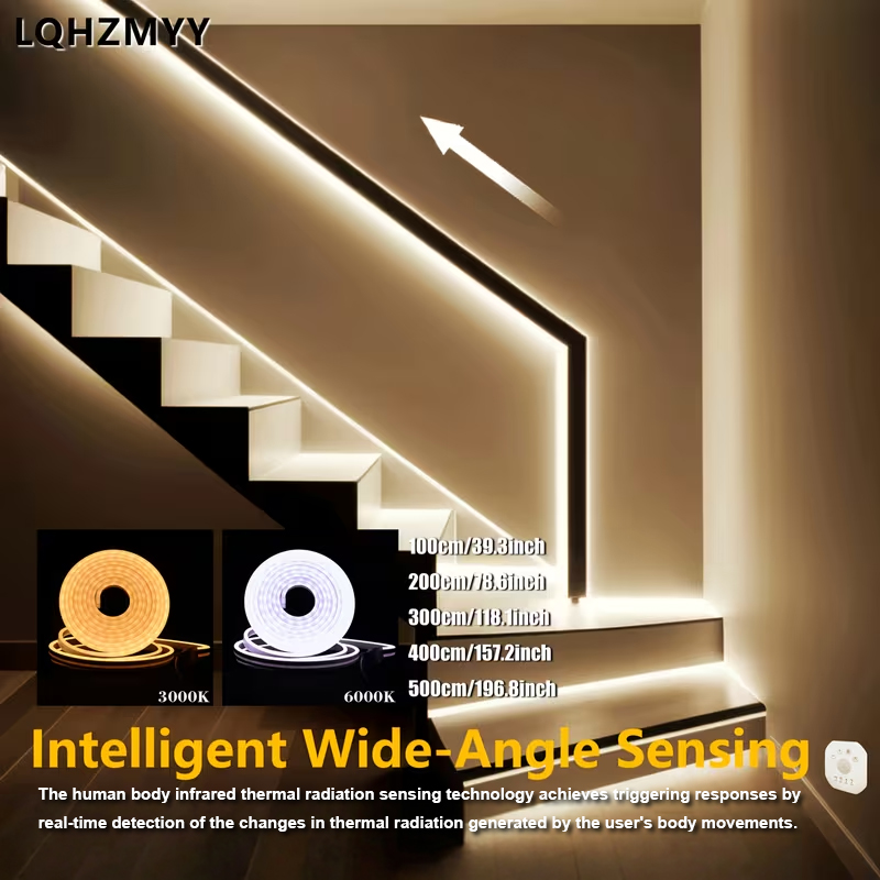 Outdoor Lighting Options - 1-5m LED-Bewegungssensor-Lichtstreifen, mit Bewegungssensor-Schalter, Neon-Lichtlaufeffekt, flexibler