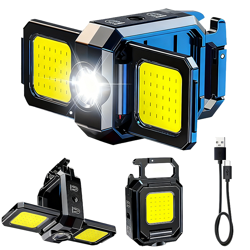 Outdoor Lighting Lowes - Mini-Taschenlampe, Schlüsselanhänger-Licht, COB-Arbeitsleuchte, wiederaufladbare USB-Lampe mit