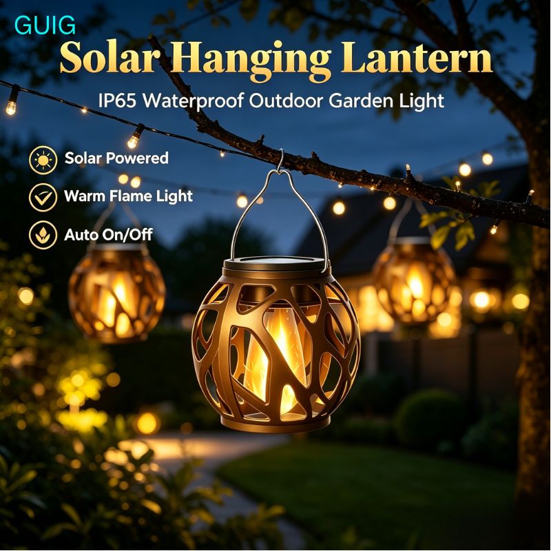 Outdoor Lighting On Trees - 1/2/4er-Pack Solar-Hängeflammenlaterne, IP65 wasserdicht, Solar-Außenleuchte mit