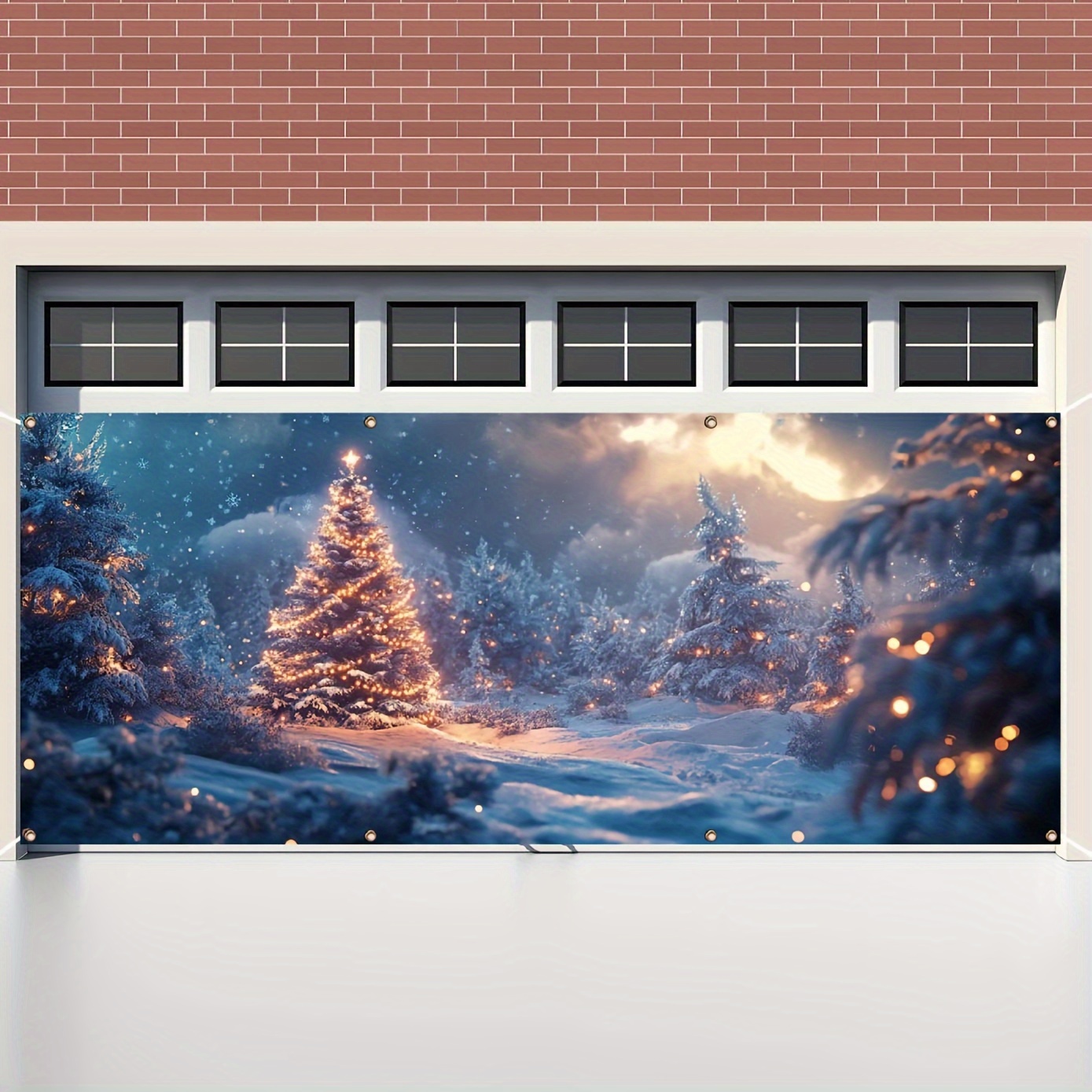 Outdoor Lighting On Trees - Funkelndes Weihnachts-Garagenbanner – Funkelnde Lichter auf