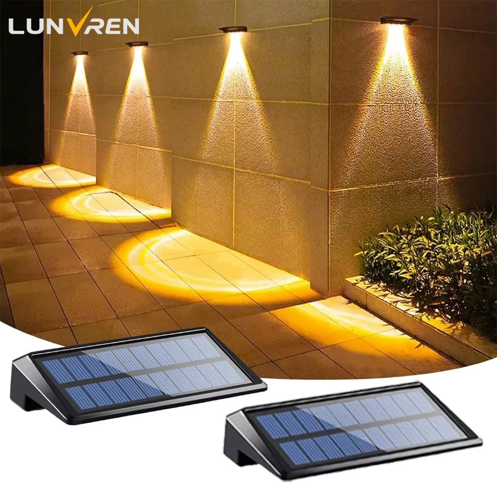Outdoor Lighting Zigbee - 2er-Pack Solar-Wandleuchten, 4 LEDs, Solar-Zaunleuchten, wasserdichte