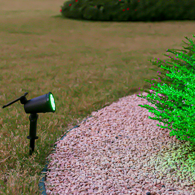 Outdoor Lighting Options - 9 LED Solar-Außenstrahler, 3 Lichtoptionen Weiß/Warmweiß/RGB