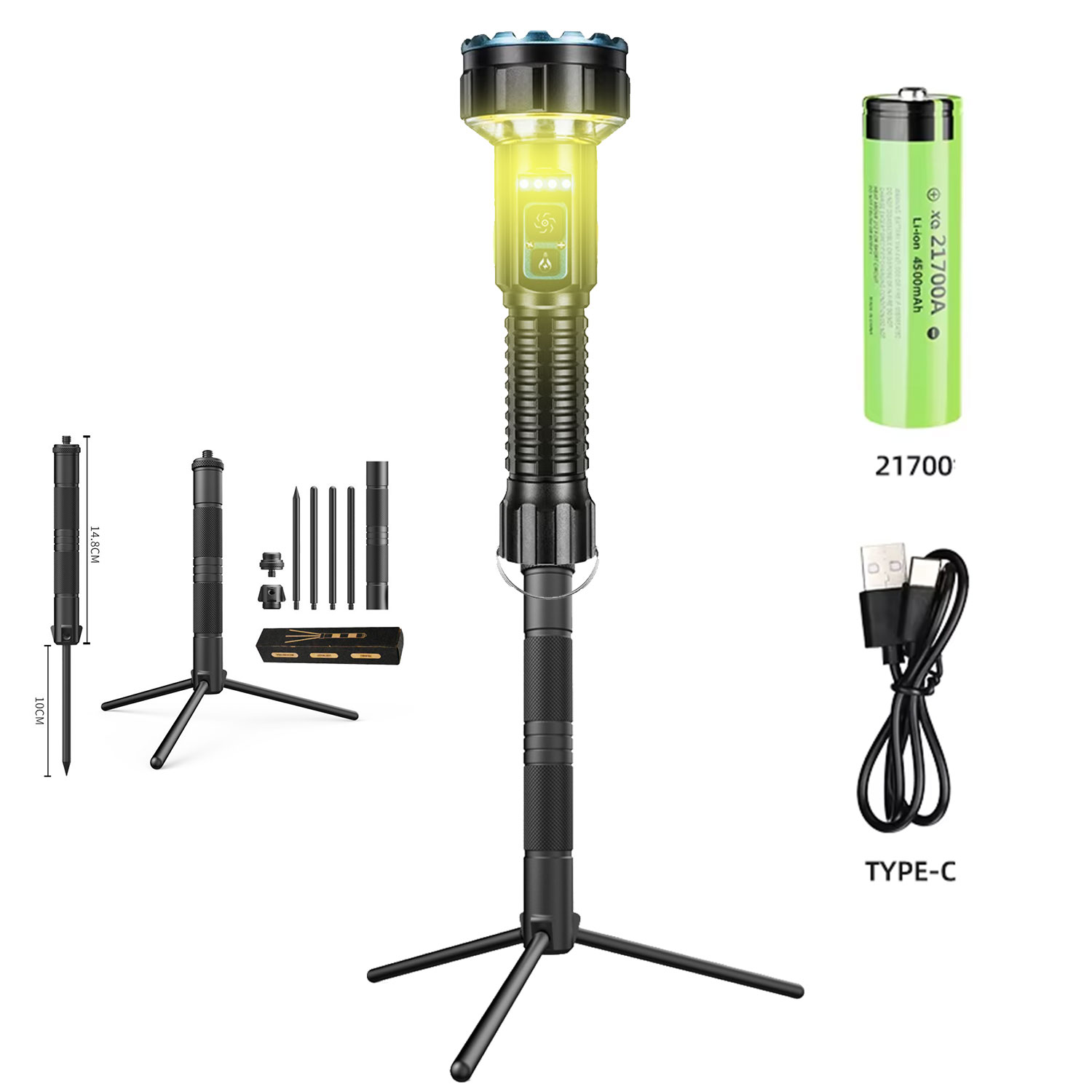 Outdoor Lighting Options - Wiederaufladbare Hochleistungs-Taschenlampen, Fernbedienbare Duale Lichtquelle mit