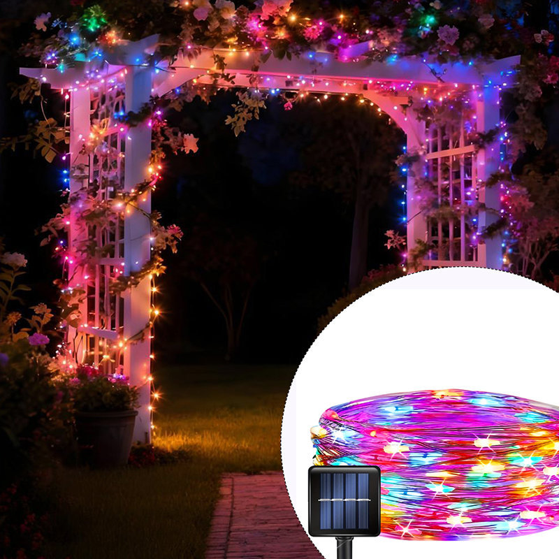 Landscape Spike Light - Solar-Garten-LED-Lichterkette für Außenbereich, 8 Modi, Flexible