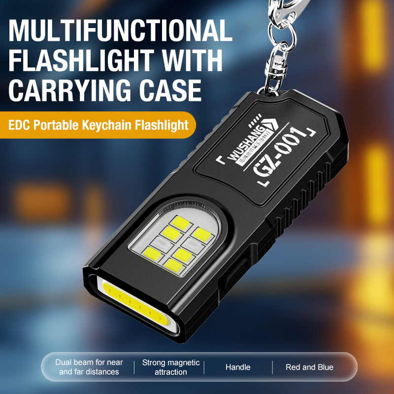 Outdoor Lighting Portable - Tragbare Schlüsselanhänger-LED-COB-Taschenlampe USB-Aufladbare Fackel mit Stiftclip