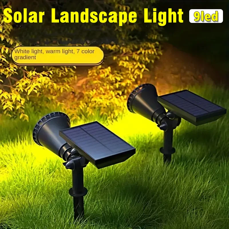 Outdoor Lighting On Trees - Solar-LED-Strahler, 9 LED-Außenlandschaftsleuchte, 3 Modi, automatisches