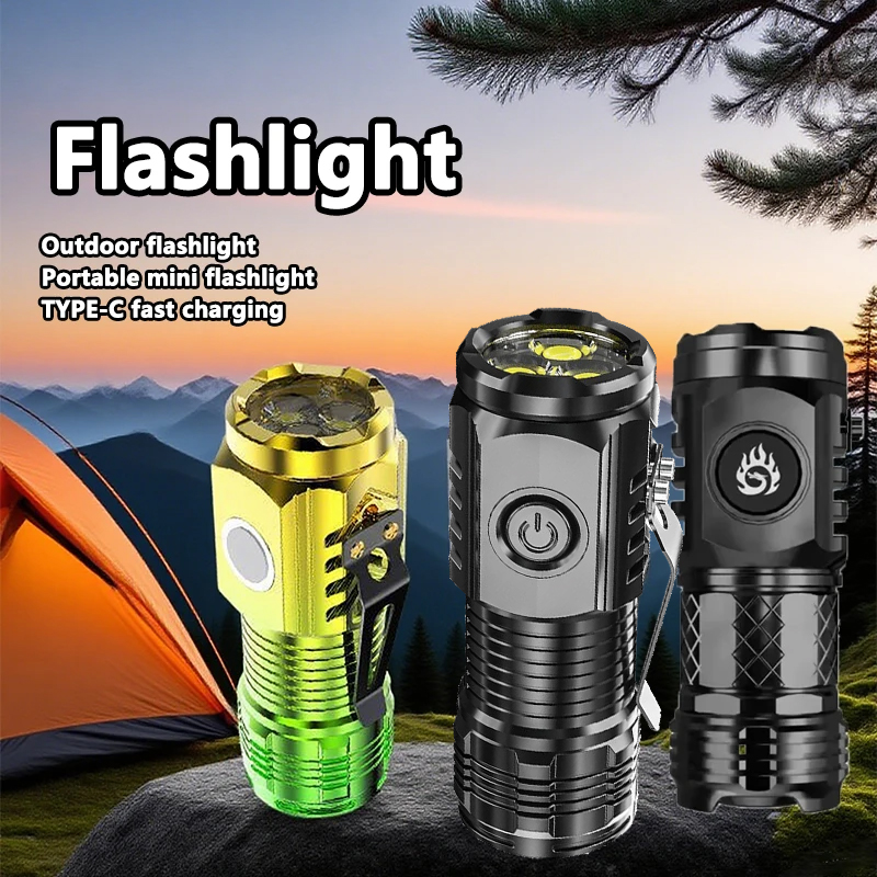 Outdoor Lighting House - Superhelle MINI-LED-Taschenlampe, wiederaufladbar, Angelbeleuchtung, Laterne, leistungsstarke