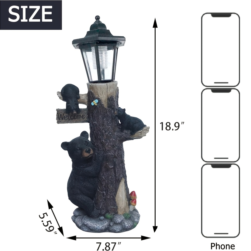 Schwarze Bärenstatue als Willk – Outdoor Lighting On Trees Bewertung und Preis