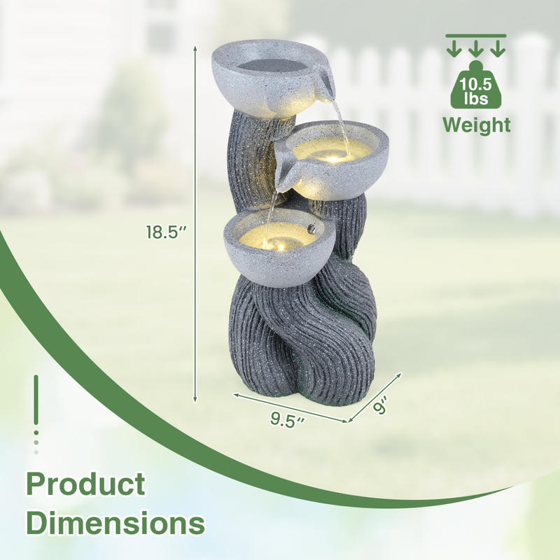 3-stufiger Outdoor-Wasserbrunn – Outdoor Lighting Deck Bewertung und Preis